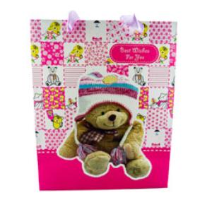 BOLSA REGALO PEQUEÑA OSO (7124-1) Fucsia