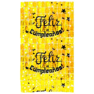 CORTINA FELIZ CUMPLEAÑOS Dorado