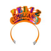 CORONA FELIZ CUMPLEAÑOS X 12 Naranja