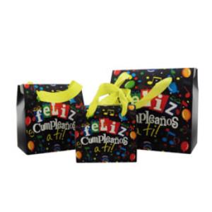 CAJA REGALO FELIZ CUMPLEAÑOS X 3 (2351-00) Negro