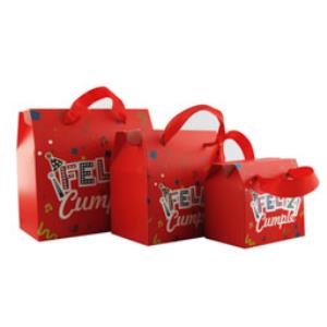CAJA REGALO FELIZ CUMPLEAÑOS X 3 (2351-03) Rojo