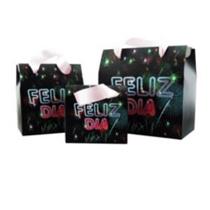 CAJA REGALO FELIZ DIA X 3 (2352-01) Negro