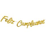 FESTON FELIZ CUMPLEAÑOS CURSIVO (2609-00) Dorado
