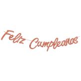FESTON FELIZ CUMPLEAÑOS CURSIVO (2609-02) Oro Rosa