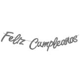 FESTON FELIZ CUMPLEAÑOS CURSIVO Plata