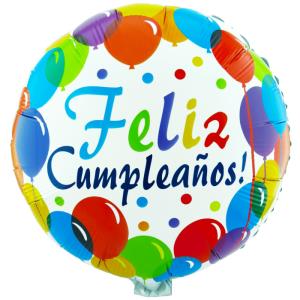 GLOBO M 18" REDONDO FELIZ CUMPLEAÑOS 1 (1811-03)