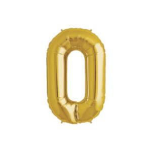 GLOBO NUMERO CERO 16" (D16-0) Dorado