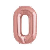 GLOBO NUMERO CERO 30" (R30-0) Oro Rosa