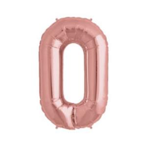GLOBO NUMERO CERO 30" (R30-0) Oro Rosa