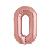 GLOBO NUMERO CERO 30" (R30-0) Oro Rosa