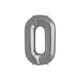 GLOBO NUMERO CERO 30" (P30-0) Plata