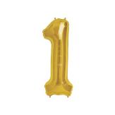 GLOBO NUMERO UNO 16" (D16-1) Dorado