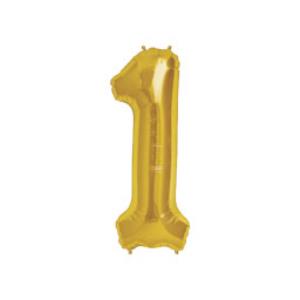 GLOBO NUMERO UNO 16" (D16-1) Dorado