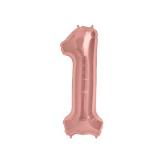 GLOBO NUMERO UNO 16" (R16-1) Oro Rosa