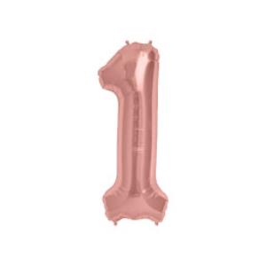 GLOBO NUMERO UNO 16" (R16-1) Oro Rosa