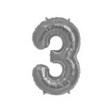 GLOBO NUMERO TRES 16" (P16-3) Plata