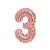 GLOBO NUMERO TRES 30" (R30-3) Oro Rosa