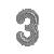 GLOBO NUMERO TRES 30" (P30-3) Plata