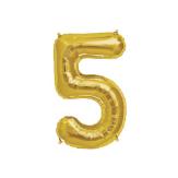 GLOBO NUMERO CINCO 16" (D16-5) Dorado