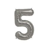 GLOBO NUMERO CINCO 16" (P16-5) Plata