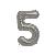 GLOBO NUMERO CINCO 16" (P16-5) Plata