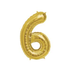 GLOBO NUMERO SEIS 16" (D16-6) Dorado