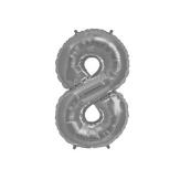 GLOBO NUMERO OCHO 16" (P16-8) Plata