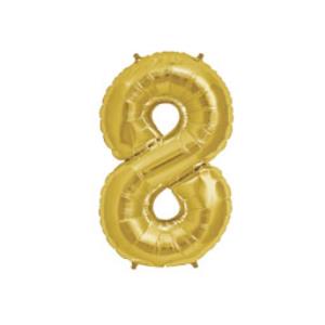 GLOBO NUMERO OCHO 30" (D30-8) Dorado