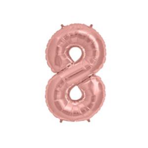 GLOBO NUMERO OCHO 30" (R30-8) Oro Rosa