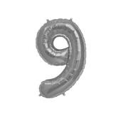 GLOBO NUMERO NUEVE 30" (P30-9) Plata