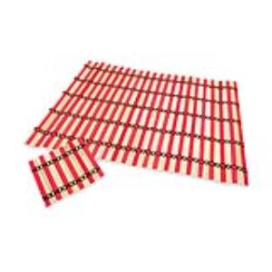JUEGO DE INDIVIDUALES BAMBU Rojo