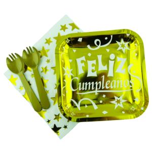 KIT FELIZ CUMPLEAÑOS Dorado